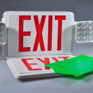 11147 LED Emergency & Exit Combo Sign – 4W Double-Sided with Backup Battery