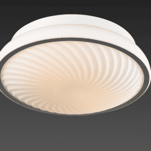 Ceiling Round Wave Chrome _ Glass Frosted