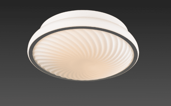 Ceiling Round Wave Chrome _ Glass Frosted