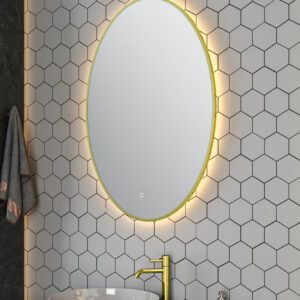 Framed Oval Backlit Mirror