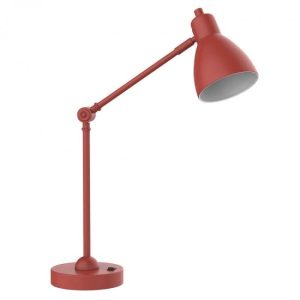 Matte Coral Table Lamp with Fixed Arm
