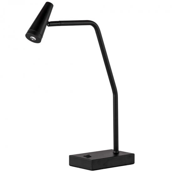 LED Task Lamp with Modern Black Finish