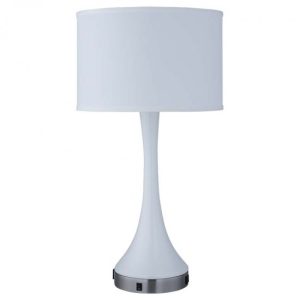 Modern Tulip-Style Gloss White Table Lamp