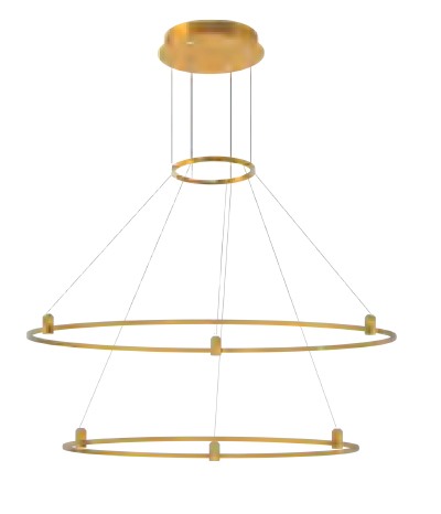 12088 M3 M3 40” Two-Tiered Pendant, Copper