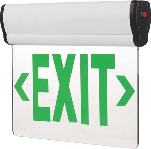 10799 Exit & Emergency Exit Sign, Green, Single Sided 2W