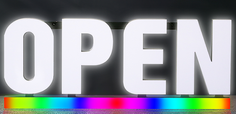 60025 LED Display LED Display Acrylic Open Sign White Chasing 30W
