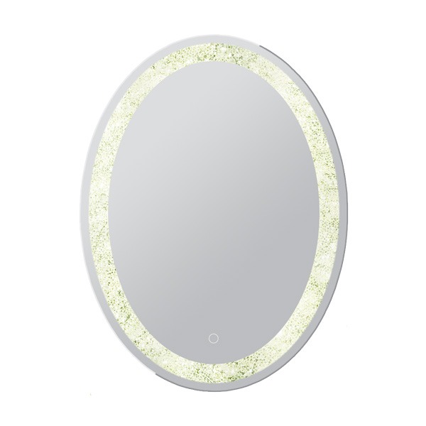 10674 Mirror Adjustable CCT Oval Crystal Mirror 30×40″, Anti-Fog, Switch 3000K-6000K 48W