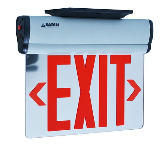 10797 Exit & Emergency Edge Lit Exit Sign, Red, Single Sided 2W